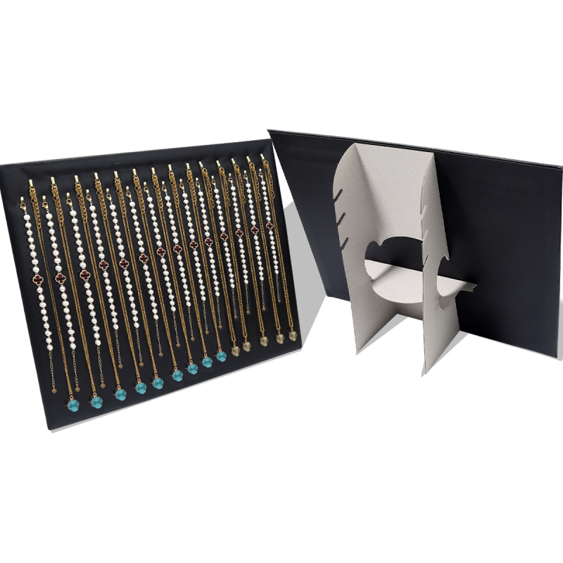 PU bőr ékszerkiállító állvány nyakláncok, fülbevalók és gyűrűk számára – kézzel kötött, minimalist stílus, 2024 tavasz