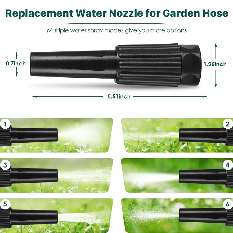 Nerūsējošā tērauda dārza šļauka, elastīga un izturīga; ABS pistoles galva un ABS rokturis; izsmidzināšanas attālums 10 m; darba spiediens 600-800; piemērots automašīnu mazgāšanai, laistīšanai, ziedu tīrīšanai un dārza apūdeināšanai.