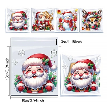 Pašlīmējoša Ziemassvētku dāvanu somiņa ar karikatūras motīvu, premium sajūta (Materiāli: OPP + PET + CPP; Lietojums: uzglabāšana un iepakošana; Zīmols: Kega)
