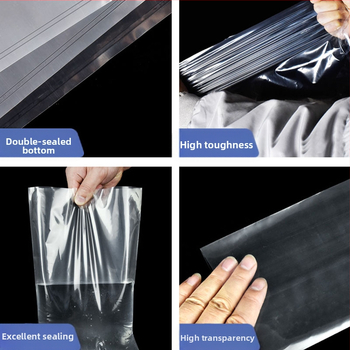 Stiprintas PE pakuotės maišelis, skaidrus, atsparus drėgmei, be logotipo