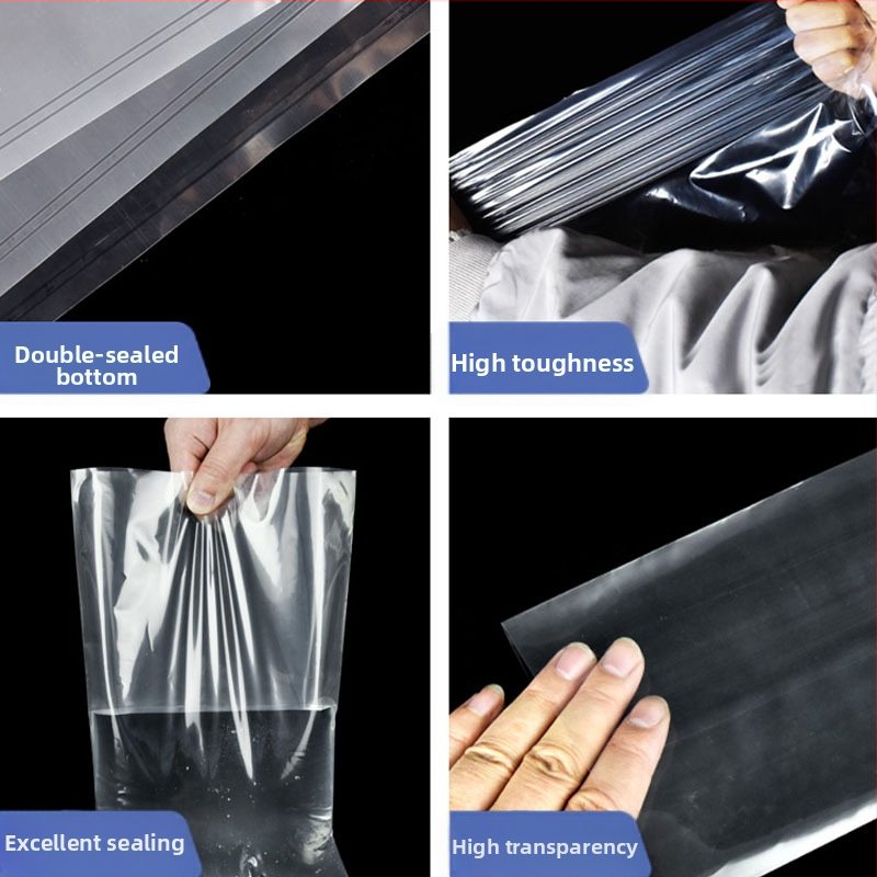 Удебелен PE пакет за опаковане, прозрачен и влагозащитен пластмасов плик, без лого
