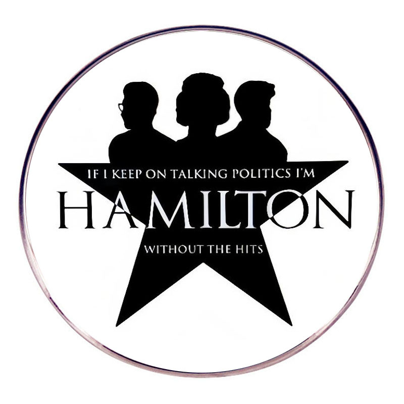 Hamilton mūzikas skatuves broš – sakausējums, oriģināls karikatūras dizains, elektroplakēts pārklājums, universāls aksesuārs