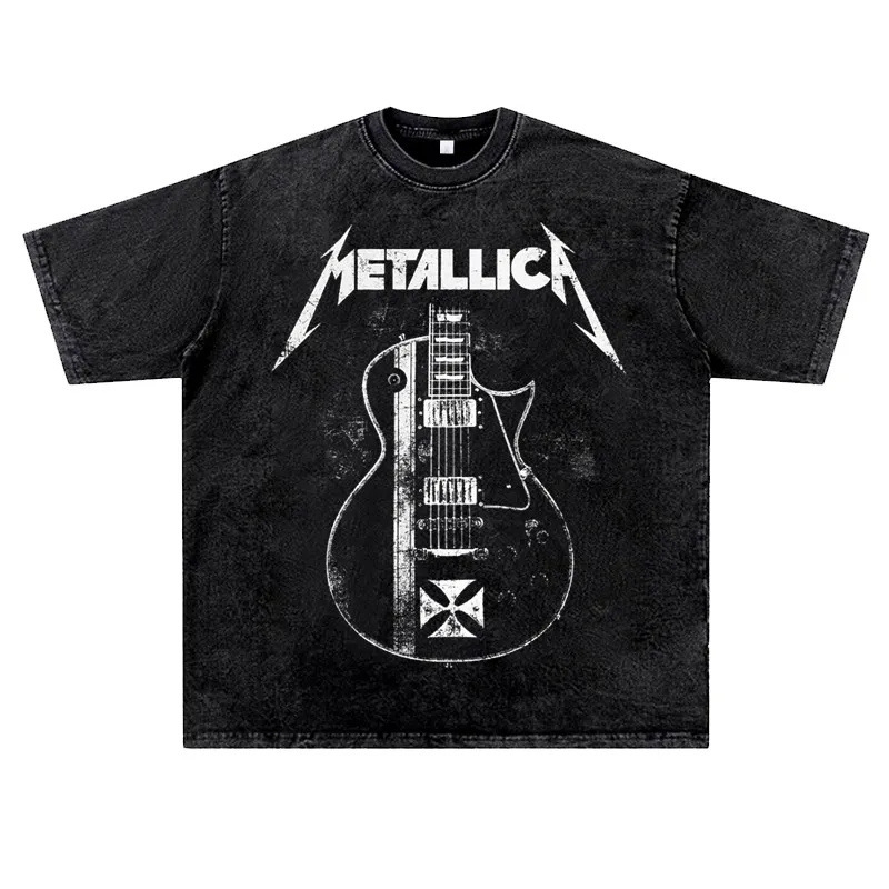 Férfi utcai hip-hop póló, retro mosott hatás, Raglán ujj, kerek nyak, nyomtatott figura motívum, 96% pamut