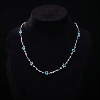 Réz cirkónia csillag nyaklánc – szabályos lánccal, 7,9 g, könnyed luxus stílus