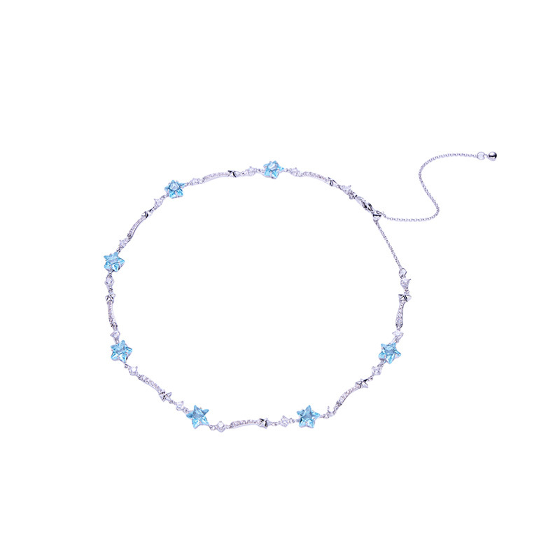 Réz cirkónia csillag nyaklánc – szabályos lánccal, 7,9 g, könnyed luxus stílus