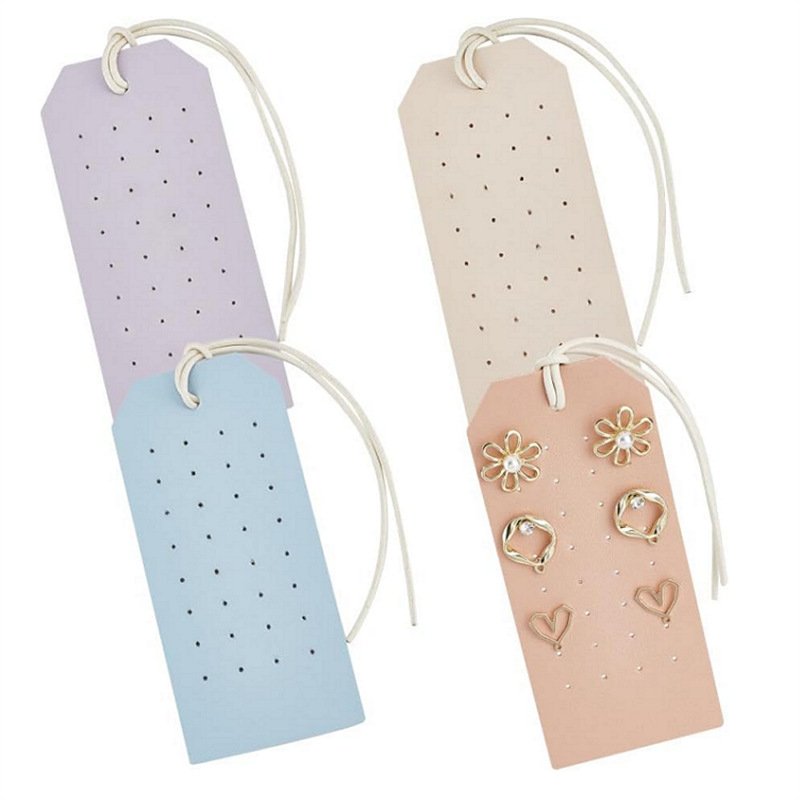 Egy darabos PU bőr fülbevaló tartó, bőr burkolat, girly stílus, lyukasztó kivitel