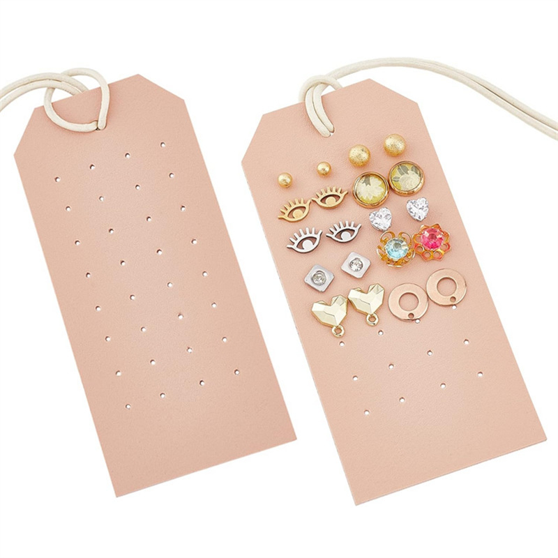 Egy darabos PU bőr fülbevaló tartó, bőr burkolat, girly stílus, lyukasztó kivitel