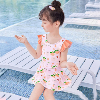 Κοριτσίστικο μαγιό δύο τεμαχίων χωρίς μανίκια, για ηλικίες 3–6 ετών, ύφασμα νάιλον με ίνες βινυλόνη, στυλ briefs