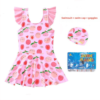 Κοριτσίστικο μαγιό δύο τεμαχίων χωρίς μανίκια, για ηλικίες 3–6 ετών, ύφασμα νάιλον με ίνες βινυλόνη, στυλ briefs