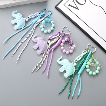 Kulcstartó karikatúra elefánttal, DIY kétszálas fonott zsinór, sellő gyöngyök, Lilian Jewelry, 2025 tavasz