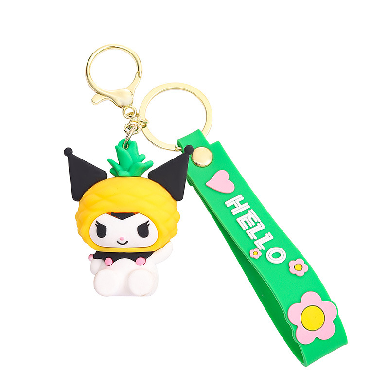 Benxin privjesak za ključeve, crtani motiv voća Sanrio, PVC, Neovisna ambalaža