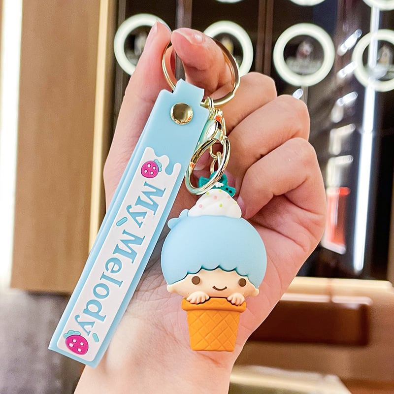 Benxin privjesak za ključeve, crtani motiv voća Sanrio, PVC, Neovisna ambalaža