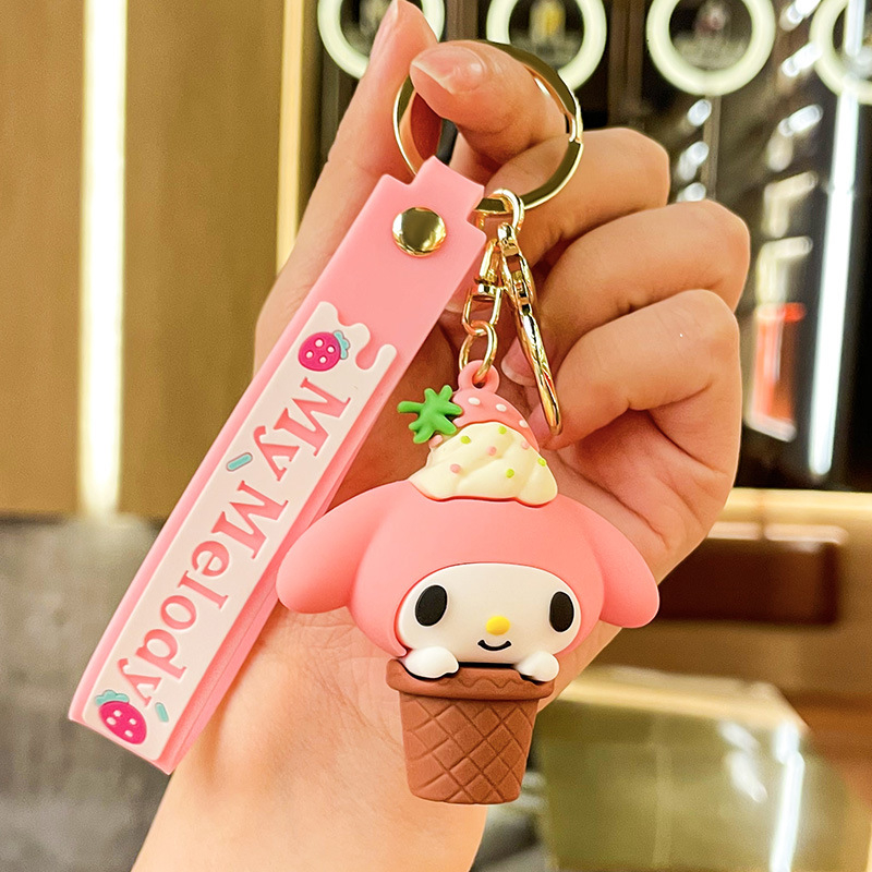 Benxin privjesak za ključeve, crtani motiv voća Sanrio, PVC, Neovisna ambalaža