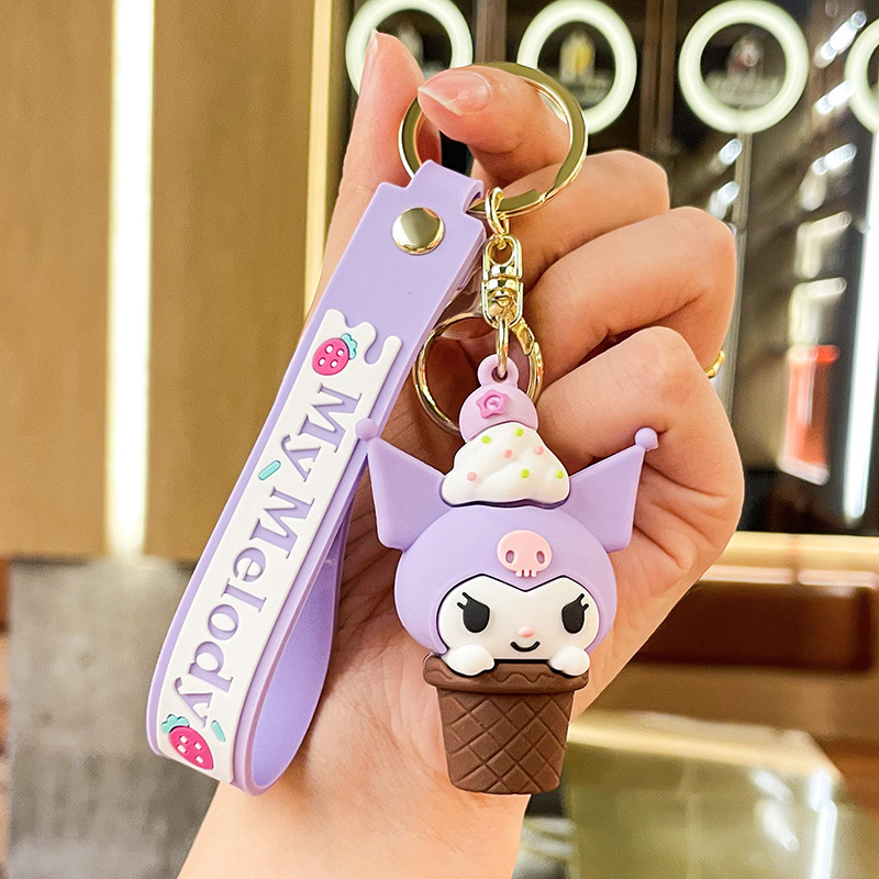 Benxin privjesak za ključeve, crtani motiv voća Sanrio, PVC, Neovisna ambalaža