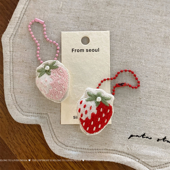 Κλειδοθήκη σε κορεατικό στυλ, σχέδια ζώων και φρούτων από ύφασμα, ραφή με το χέρι, μικτές ύλες, Καλοκαίρι 2025