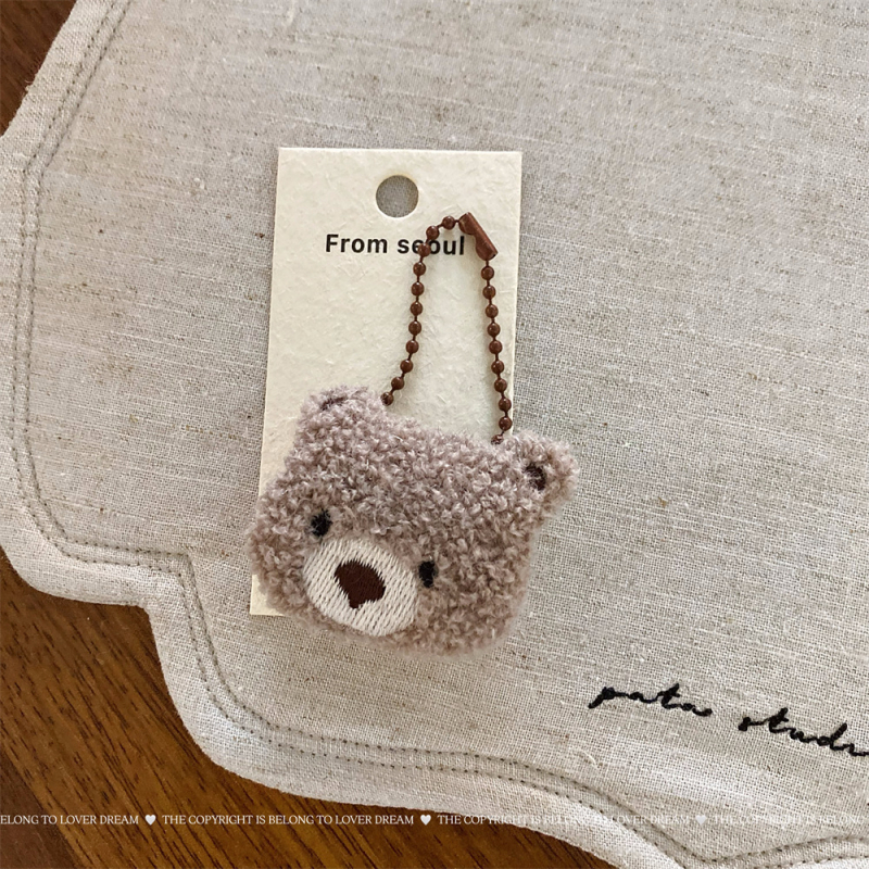 Koreai stílusú kulcstartó szövet állat- és gyümölcsmotívumokkal, kézzel varrt, kevert anyagok, 2025 nyár