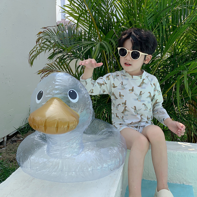 Fiú gyermekeknek szánt fürdőruha szett, karikatúra márvány mintával, UV védelem, gyors száradás, 100% poliészter, 18 hónaptól 7 éves korig