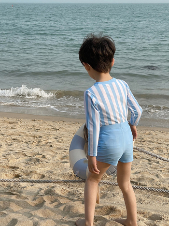 Σετ μαγιό αγοριών δύο τεμαχίων, πολυεστέρας, κορεατικό στυλ με κινούμενο σχέδιο, υψηλή ελαστικότητα, στυλ briefs, για κολύμβηση και βάδισμα σε νερό