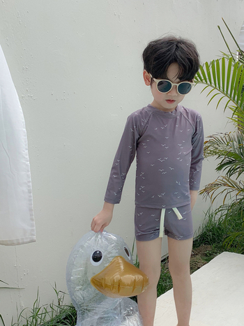 Fiúknak szóló koreai stílusú gyerek úszónadrág - gyorsan száradó, nylon külső 100% poliészter anyaggal, 200 g tömeg, pamut bélés