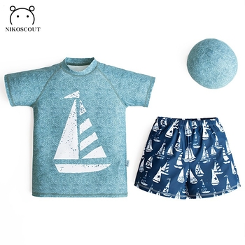 Αγόρι σετ δύο τεμαχίων με UV προστασία, καρτούν μοτίβο, ύφασμα Vinylon (85% πολυεστέρας, 15% σπάντεξ), επένδυση πολυεστέρας, για ηλικίες 1–15, κατάλληλο για κολύμβηση