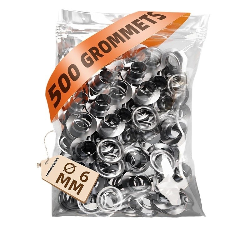 Maināmu galvu acs uzmavu komplekts — dzelzs konstrukcija; acu mehānisms; piemērots tīklam, teltīm, cepurēm, mugursomām, somām, apģērbam un darba apģērbam (Yunji Hardware)