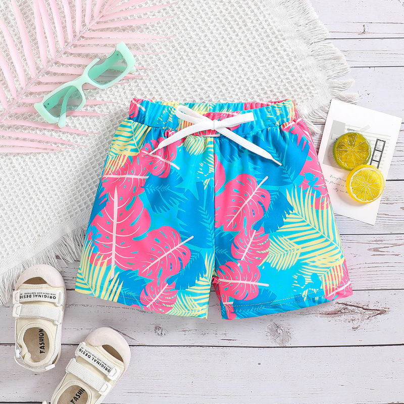 Fiúknak való gyorsan száradó úszónadrág, mintás, minta 3283093, 1–5 évesek, poliészter