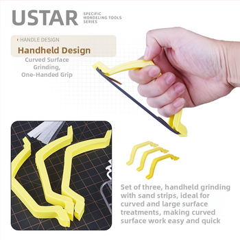 Шлайфмашина с лък 91606 за заоблени повърхности и полиране, комплект с 6 вида абразиви; марка Yousuida; материал пластмаса