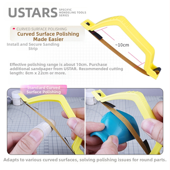 Шлайфмашина с лък 91606 за заоблени повърхности и полиране, комплект с 6 вида абразиви; марка Yousuida; материал пластмаса