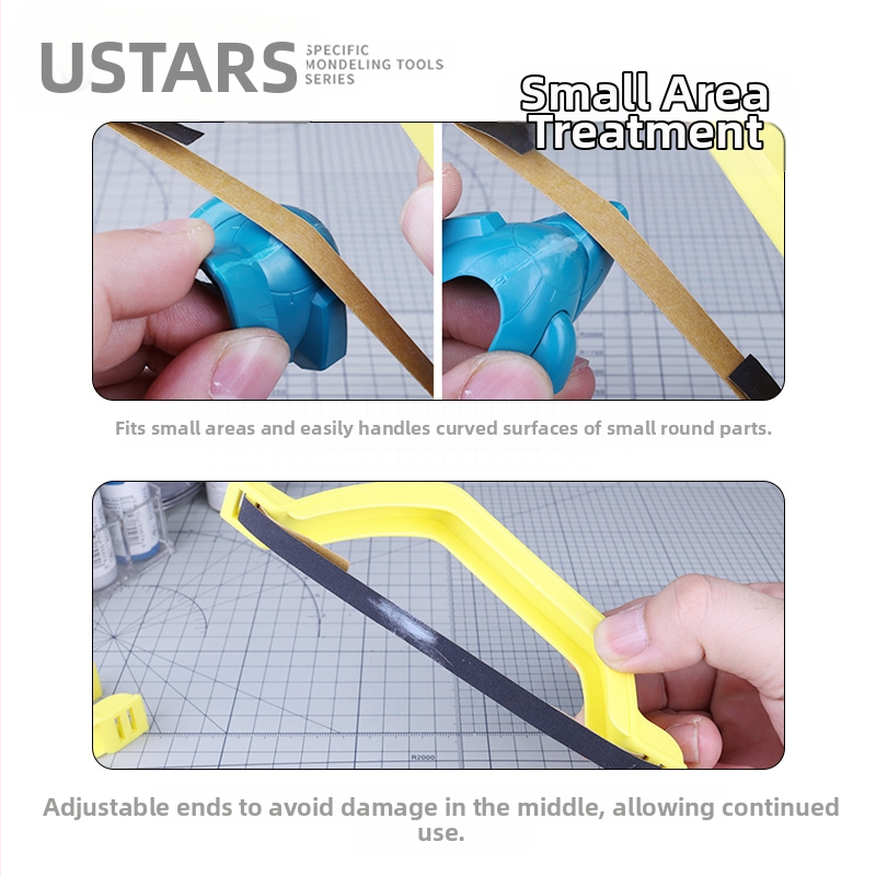 Шлайфмашина с лък 91606 за заоблени повърхности и полиране, комплект с 6 вида абразиви; марка Yousuida; материал пластмаса