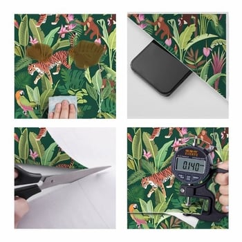 Tapet autoadeziv pentru pereți — Pădure tropicală, PVC, Multistrat, Rezistent la apă