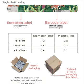Tapet autoadeziv pentru pereți — Pădure tropicală, PVC, Multistrat, Rezistent la apă