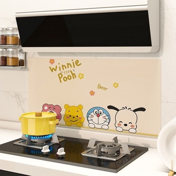 Αυτοκόλλητο τοίχου κουζίνας με καρτούν, PET υλικό, διακοσμητικό, μοτίβο καρτούν, για σαλόνι.