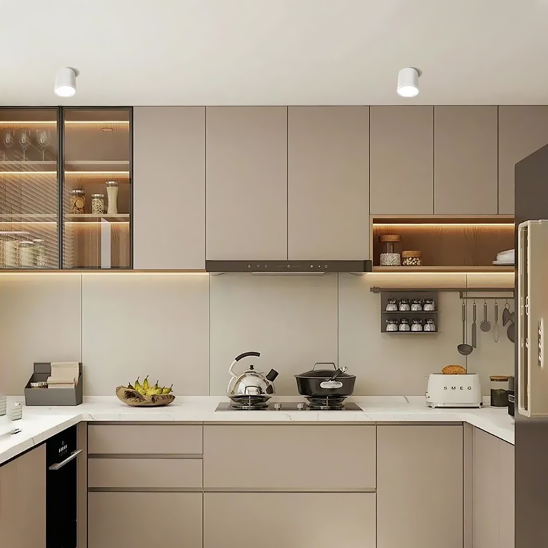 Apaļš LED downlight, virsmas uzstādīts, bez atspīduma, CRI ≥90, 3000–6500K