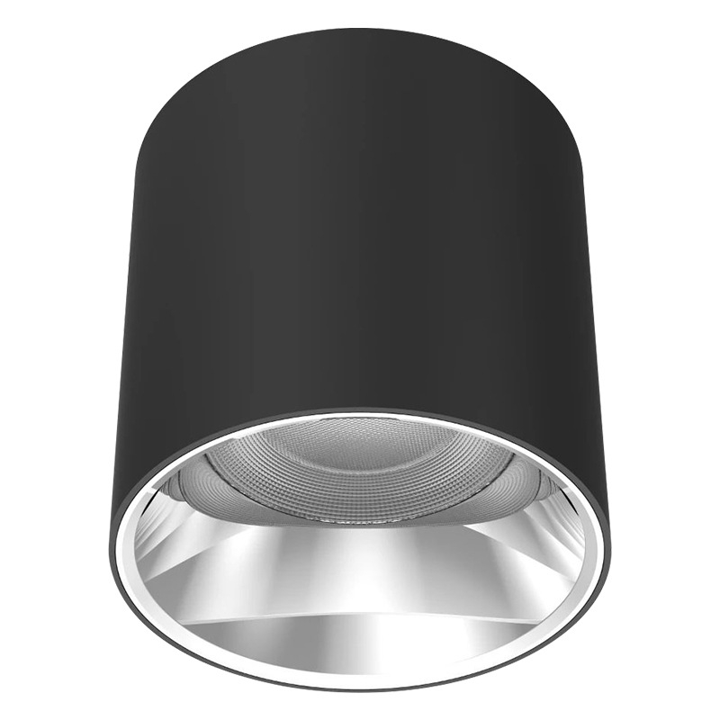 Apaļš LED downlight, virsmas uzstādīts, bez atspīduma, CRI ≥90, 3000–6500K