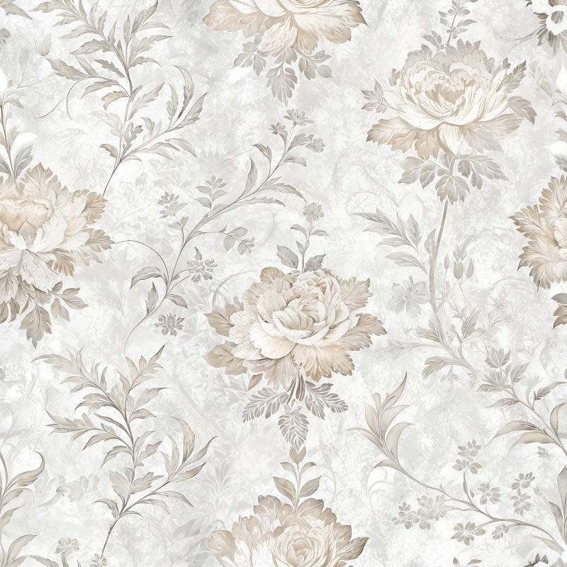 PVC tapetai su prancūzišku retro botaniniu raštu – atsparus drėgmei, daugiasluoksnė, lengvas prabangos stilius, dekoratyvinis raštas