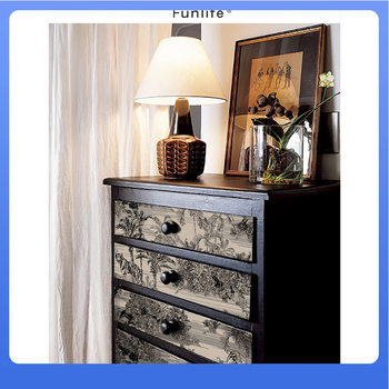 Αυτοκόλλητο τοίχου για ανακαίνιση επίπλων, ξύλινο υλικό, διακοσμητικό μοτίβο με φυτά