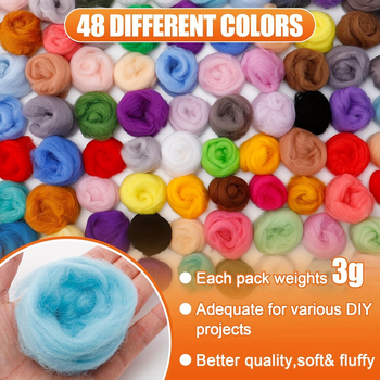 Vilnas filcs 70S – DIY materiāls ar zemas temperatūras krāsošanu (Junori zīmols)