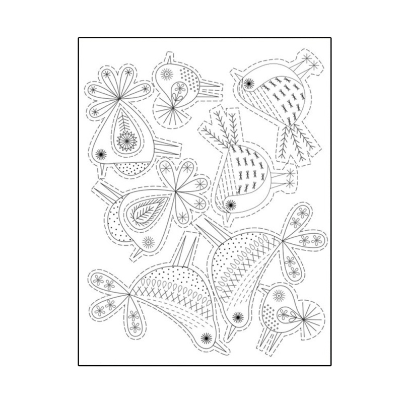 Vízzel oldódó hímző stabilizáló és hímzőpapír DIY rajz sablonkészlet – nem szövött anyagból