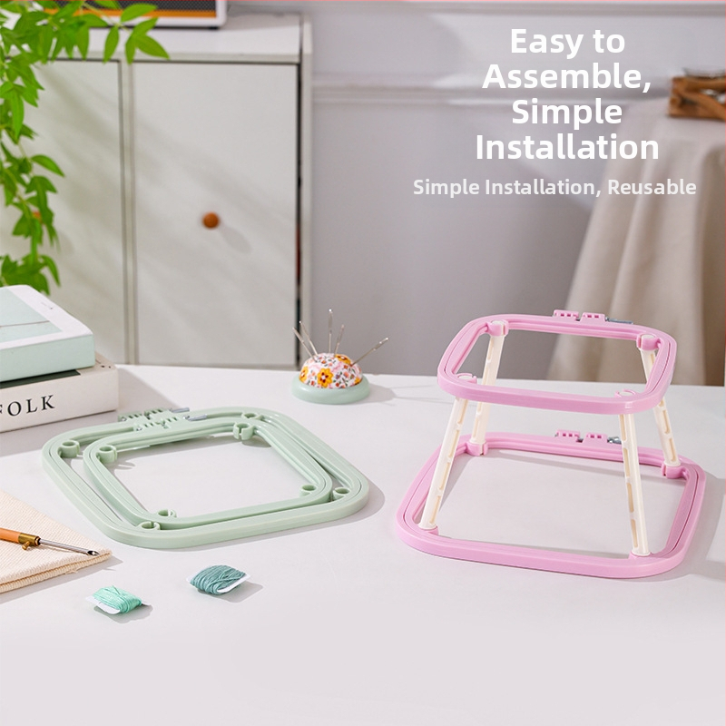 Qingfei ABS пластмасова двойно-слойна регулируема френска настолна рамка за бродерия с кръстат бод