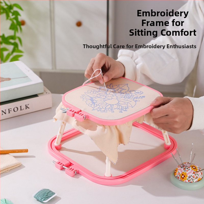 Qingfei ABS пластмасова двойно-слойна регулируема френска настолна рамка за бродерия с кръстат бод