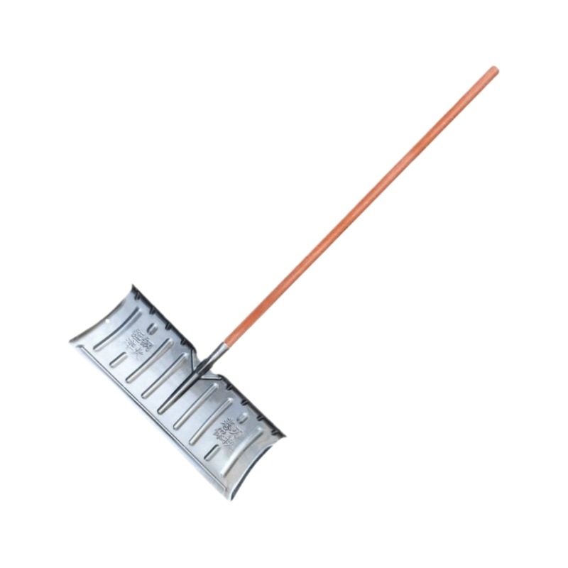 Manganio plieno viengabė sniego šluota, vienguba konstrukcija, kalintas kraštas, su ratuku, lauko sniego šalinimui