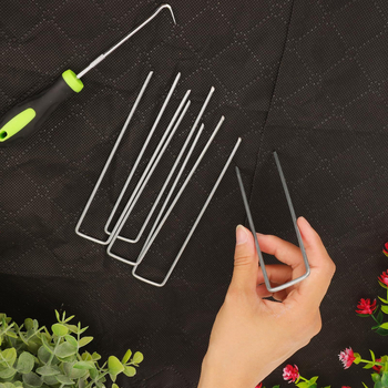 U alakú talajszeg, galvanizált alacsony széntartalmú acélhuzalból, September márka, kertészeti ültetésekhez és gyepprojektekhez