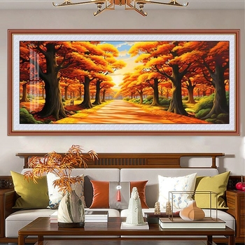 Комплект за кръстат бод: сценичен мотив, памучно платно 11CT, модерен стил на простота, Mona Lisa, бродерия върху платно.