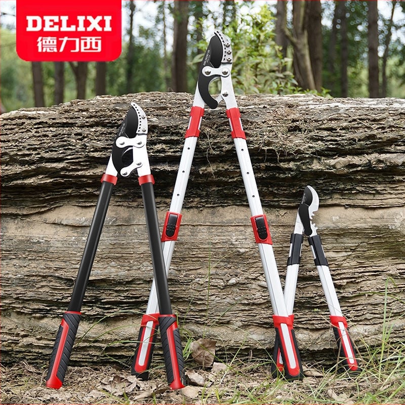 Delixi градинарски секатори за груби клонове, форма на клюн, нож от SK5 стомана, тефлоново покритие, мека дръжка