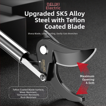 Delixi Electric Τηλεσκοπικός Κλαδοκόπτης από Ανοξείδωτο Ατσάλι με Ελατήριο για Υψηλό Κλάδεμα Φρούτων Δέντρων