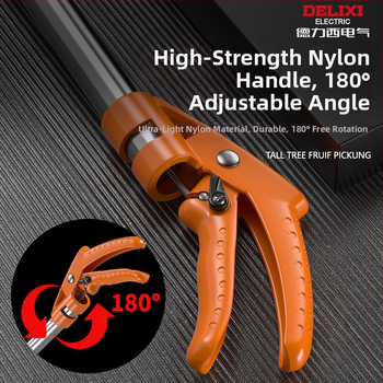 Delixi Electric Τηλεσκοπικός Κλαδοκόπτης από Ανοξείδωτο Ατσάλι με Ελατήριο για Υψηλό Κλάδεμα Φρούτων Δέντρων