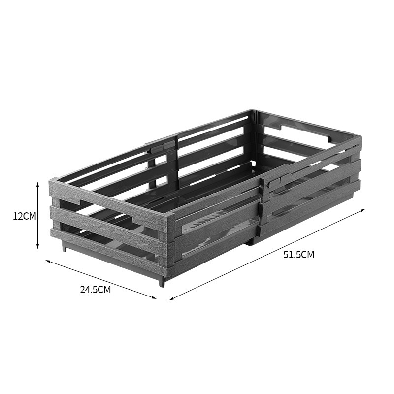 Kinyúló tároló doboz fiókkal, PP műanyag, 2 L kapacitás, ipari stílusú modern tároló kosár az asztalhoz