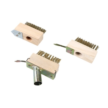 Βούρτσα καθαρισμού κήπων με αποσπώμενο μακρύ ξύλινο χερούλι, ανοξείδωτος χάλυβας, κωδικός Xd-64517, βάρος 1200 g, δυνατότητες: καθαρισμός, απολύμανση, λείανση