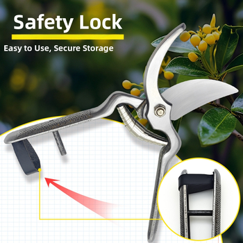 Holsen Κλαδευτήρια από Ατσάλι Υψηλού Άνθρακα, με Ανθεκτική Ατσάλινη Λαβή, για Κήπο και Κλάδεμα Κλαδιών Φρούτων