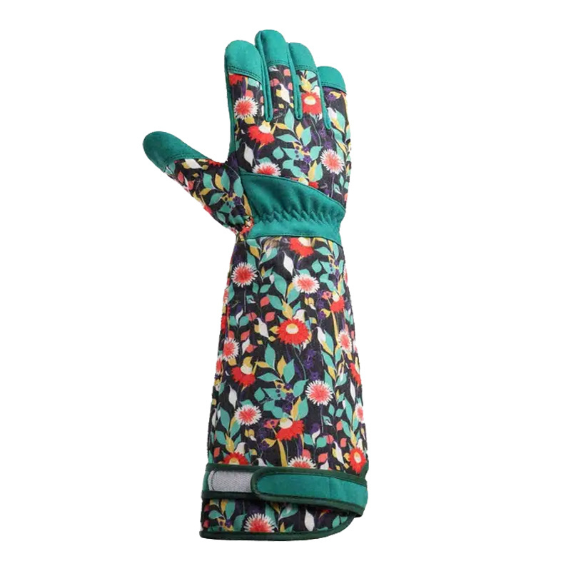 Kerti kesztyű bikasó összenyomott bőrből és poliészter szövet kompozícióból, poliészter-elasztán, perforáció-ellenálló, kopásálló